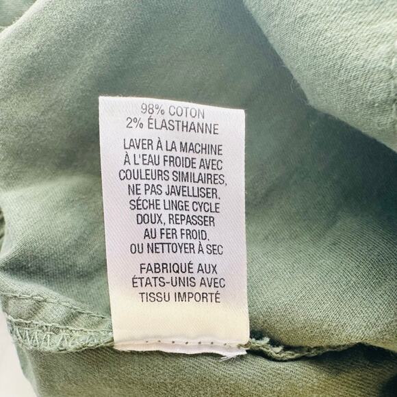 Nili Lotan Cropped French Military Pants Camo Green Size 4 Cotton - Picture 5 of 8